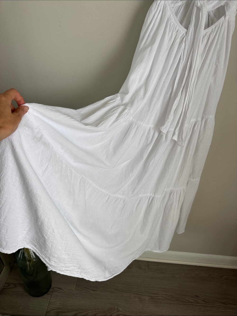 Blanco by Nature White Halter Maxi Dress Size L Back Boho Resort Beach - Picture 9 of 9